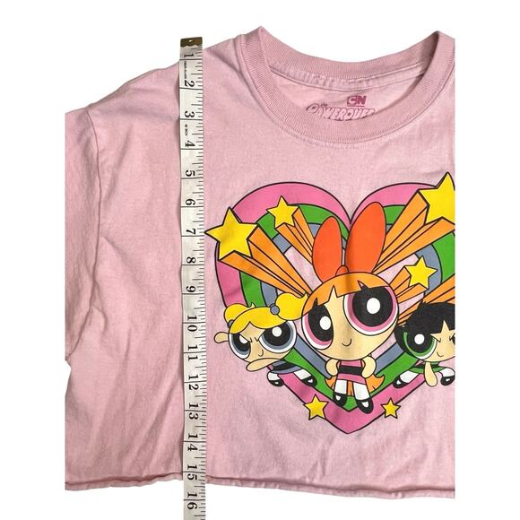 The Powerpuff Girls Pink Cropped T-Shirt Size M Cartoon Network 90s Y2K Style - Picture 8 of 8